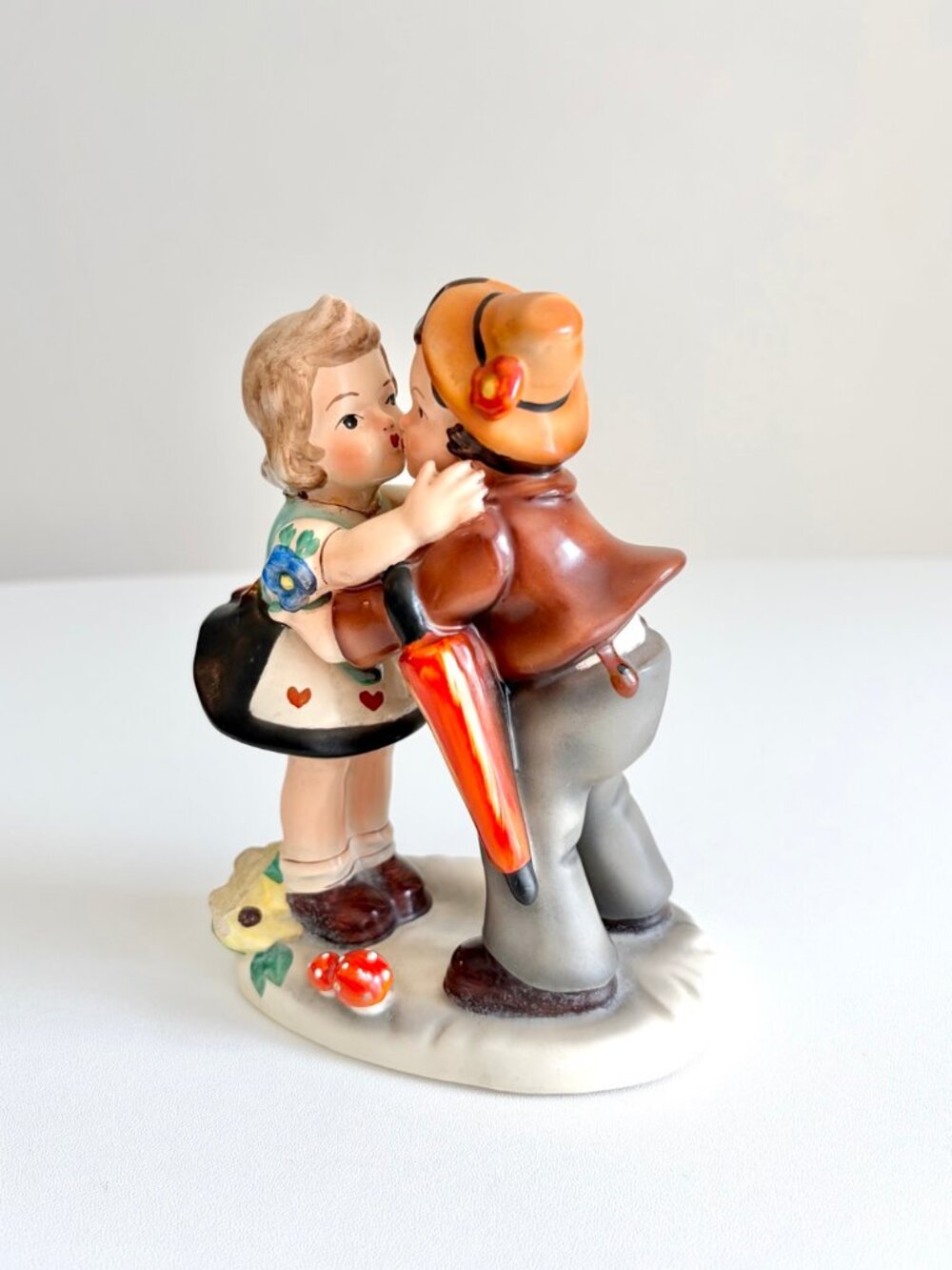 Vintage 1950s Cortendorf Storybook Kissing Children Figurine Made in Germany